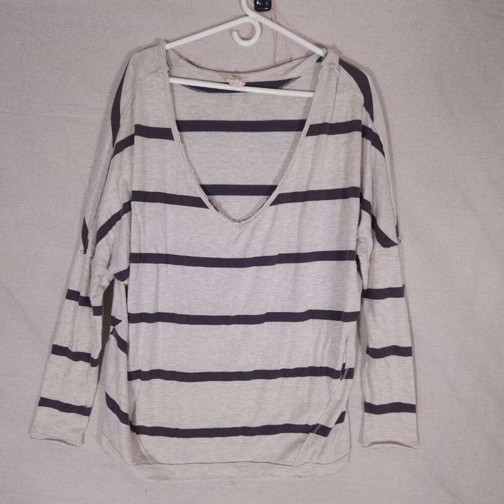 We The Free Oversized Striped Top Womens Large Slouchy Boho Coastal Casual